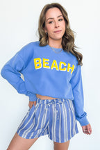 Coastal/Yellow / S BEACH Graphic Pullover - FINAL SALE - Madison and Mallory