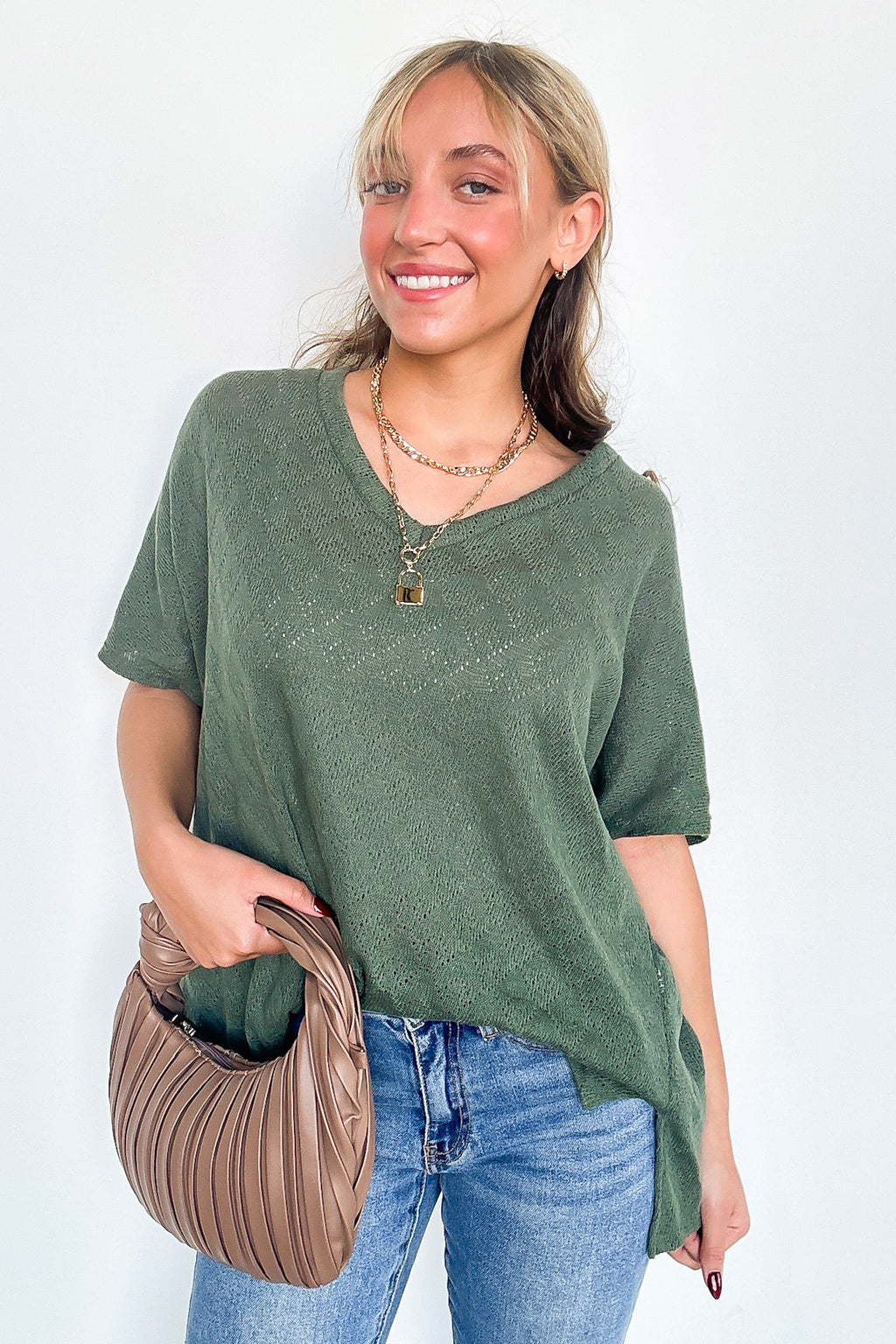 Lanai V-Neck Crochet Top - BACK IN STOCK - Madison and Mallory