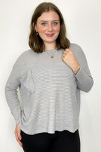 Lorenah Drop Shoulder Waffle Knit Pocket Top - FINAL SALE - Madison and Mallory