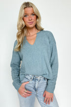 Annalyn Exposed Seam V-Neck Sweater - FINAL SALE - Madison and Mallory