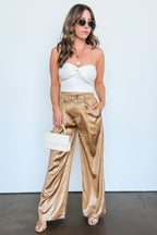 Sasha Wide Leg Crinkle Textured Trouser Pants - Madison and Mallory