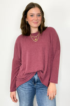 Cozy Bliss Long Sleeve Ribbed Knit Oversized Top - FINAL SALE - Madison and Mallory