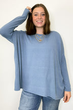 Cozy Bliss Long Sleeve Ribbed Knit Oversized Top - FINAL SALE - Madison and Mallory