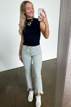 Kelsea Mid Rise Kick Flare Distressed Jeans - FINAL SALE - Madison and Mallory