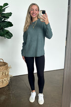 Chill Essentials Ribbed Brushed Knit Pocket Top - FINAL SALE - Madison and Mallory