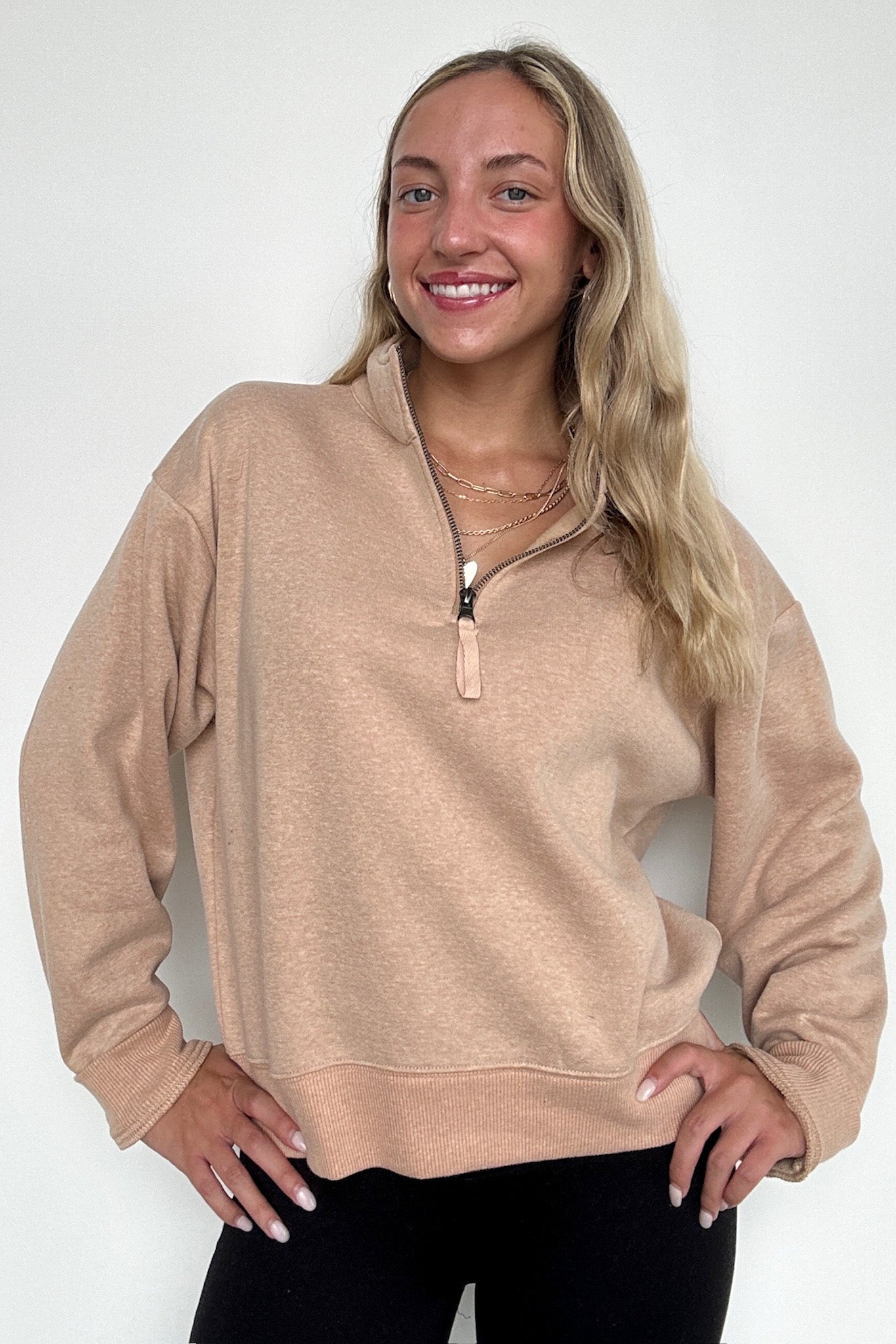 Heather Dark Brush / S Haven Half Zip Fleece Pullover - Madison and Mallory