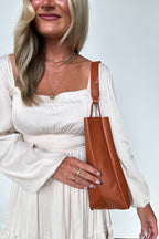 Camel Gabriella Vegan Leather Shoulder Bag - FINAL SALE - Madison and Mallory