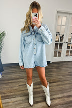 Trina Mineral Wash Button Down Oversized Romper - FINAL SALE - Madison and Mallory