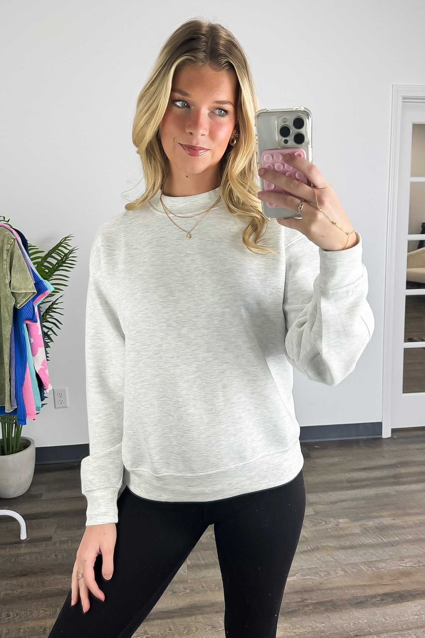 Kennedy Scuba Mock Neck Pullover - Madison and Mallory