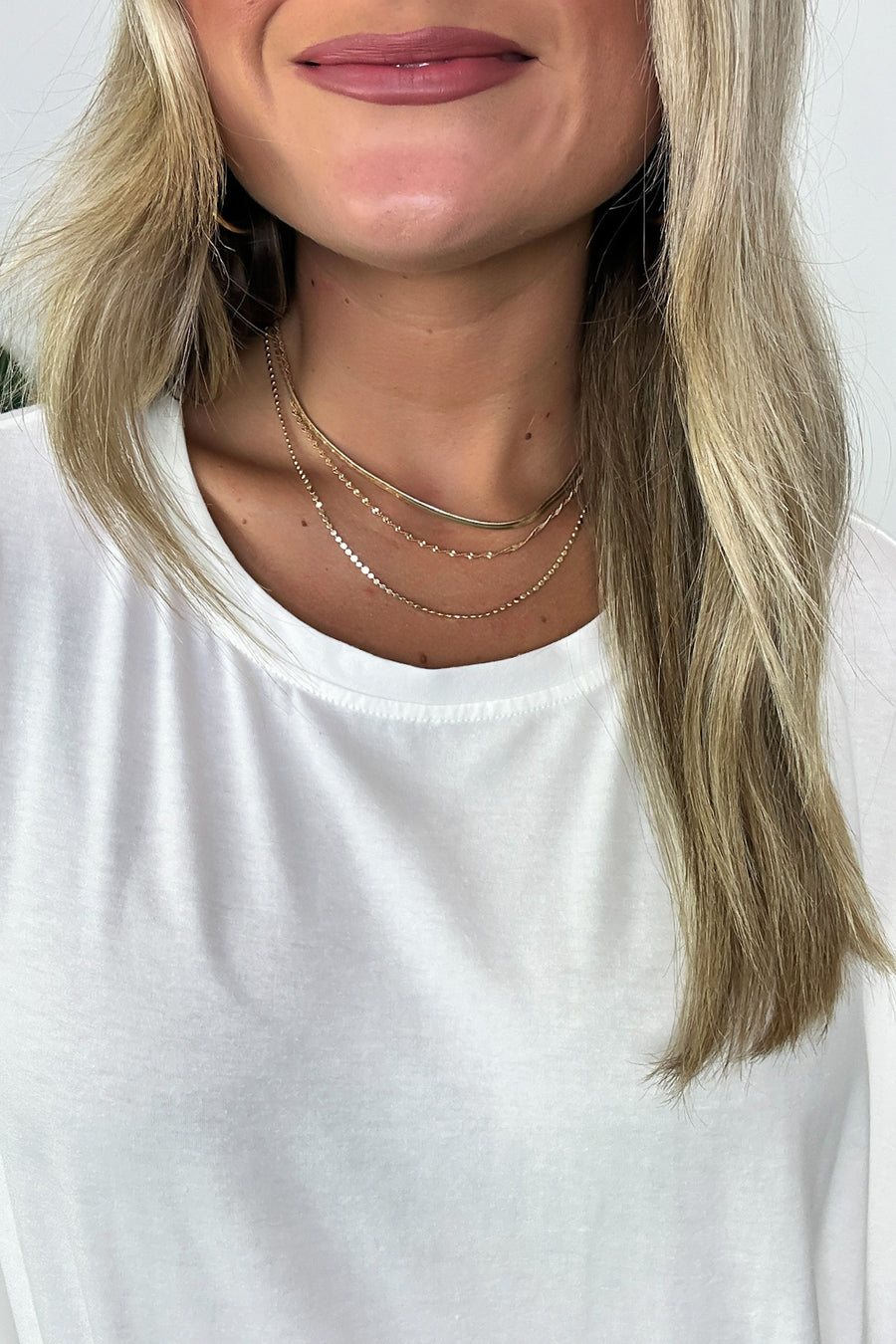 Gold Impressive Edge Dainty Chain Layered Necklace - Madison and Mallory