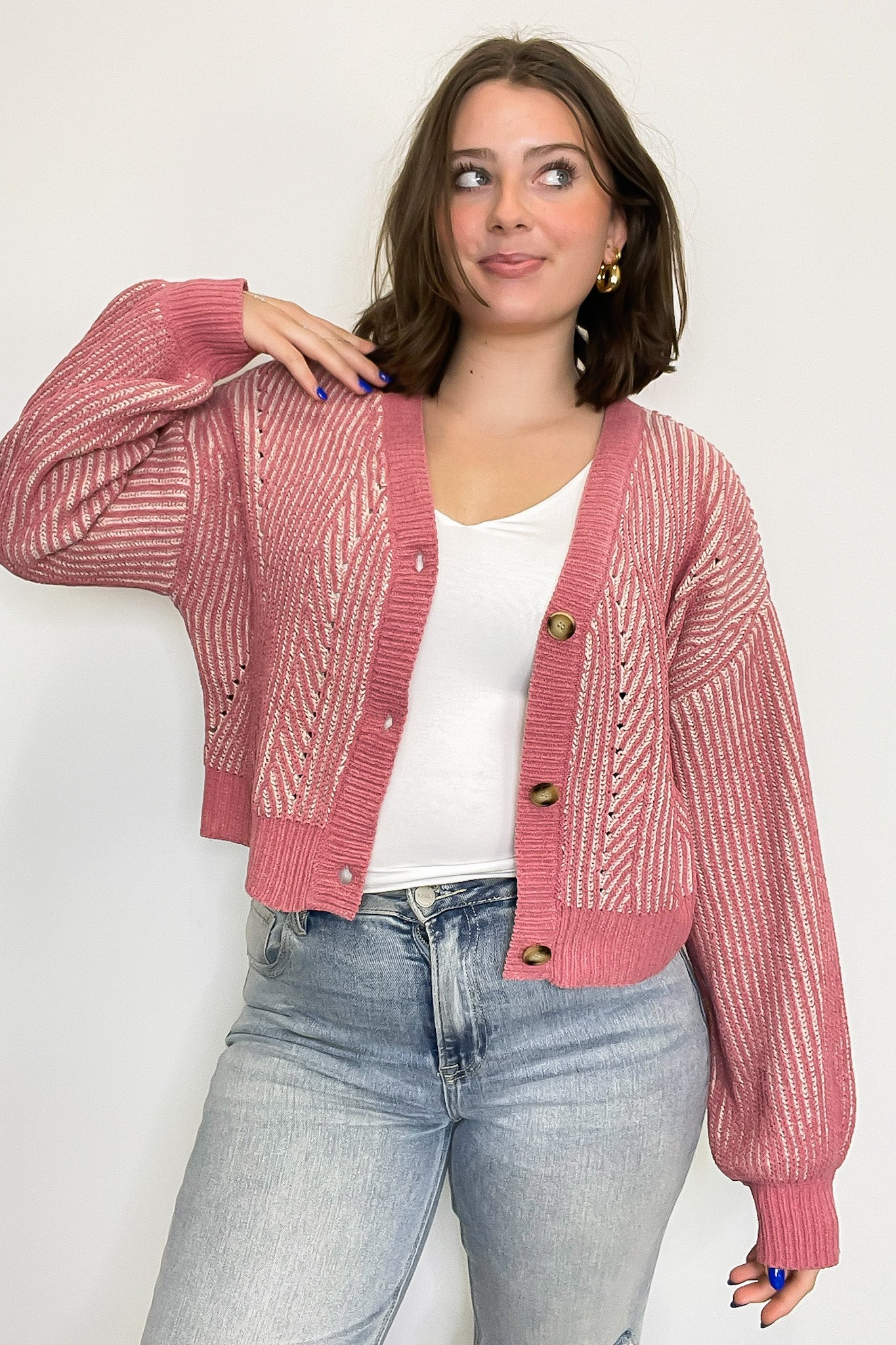 Signature Sunday Two Tone Button Down Cardigan - Madison and Mallory