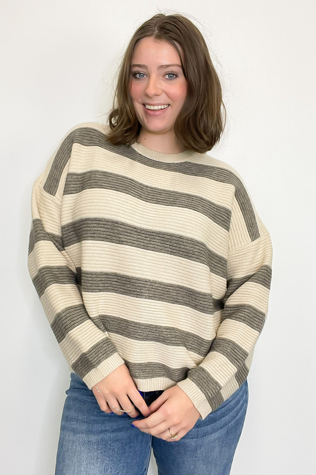 Anna Striped Relaxed Fit Sweater - FINAL SALE - Madison and Mallory