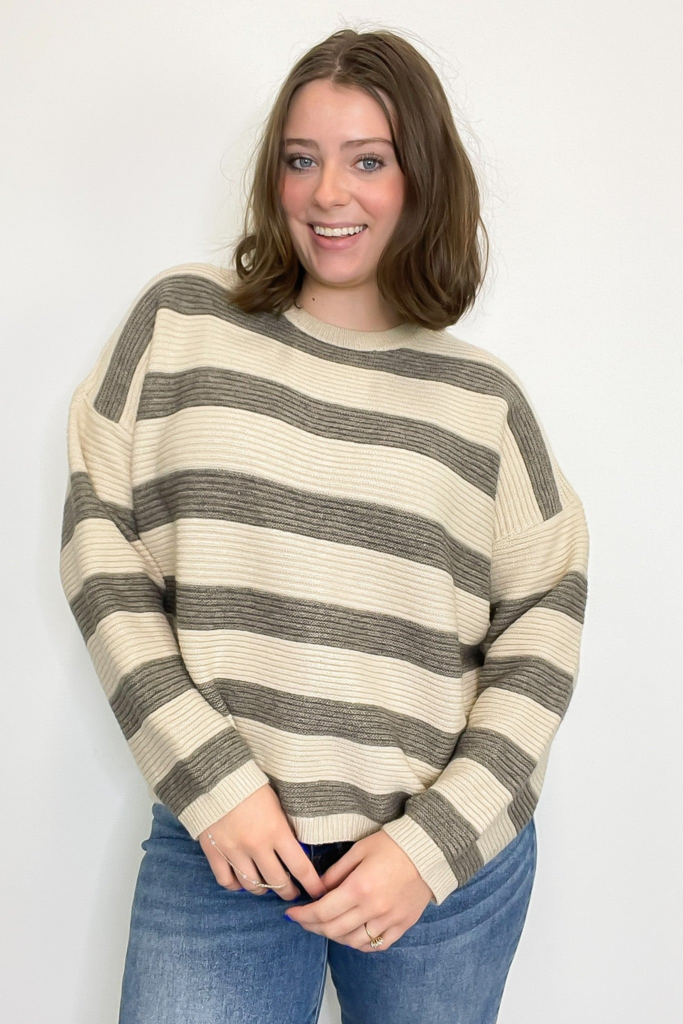 Anna Striped Relaxed Fit Sweater - FINAL SALE - Madison and Mallory