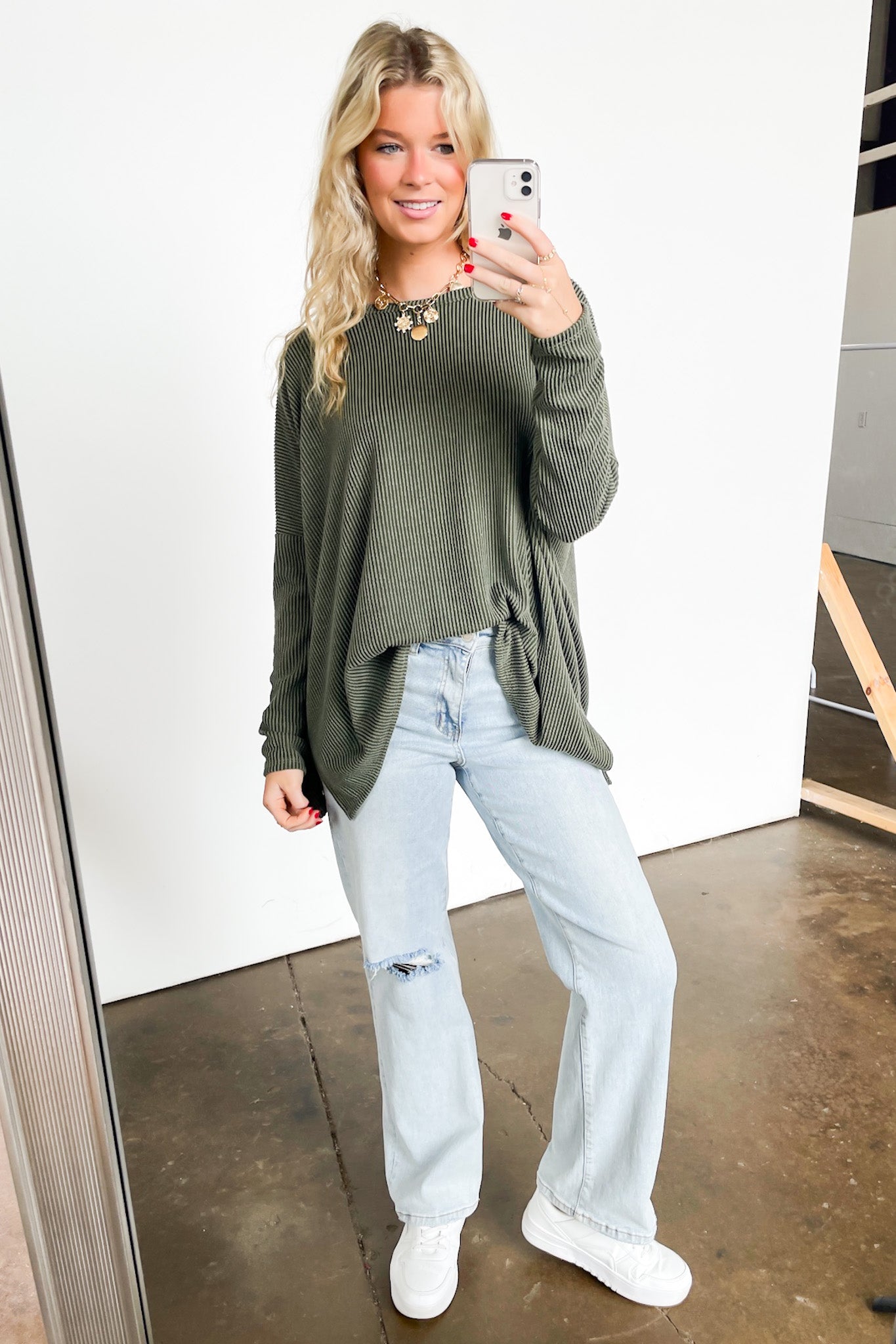  Cozy Bliss Long Sleeve Ribbed Knit Oversized Top - Madison and Mallory