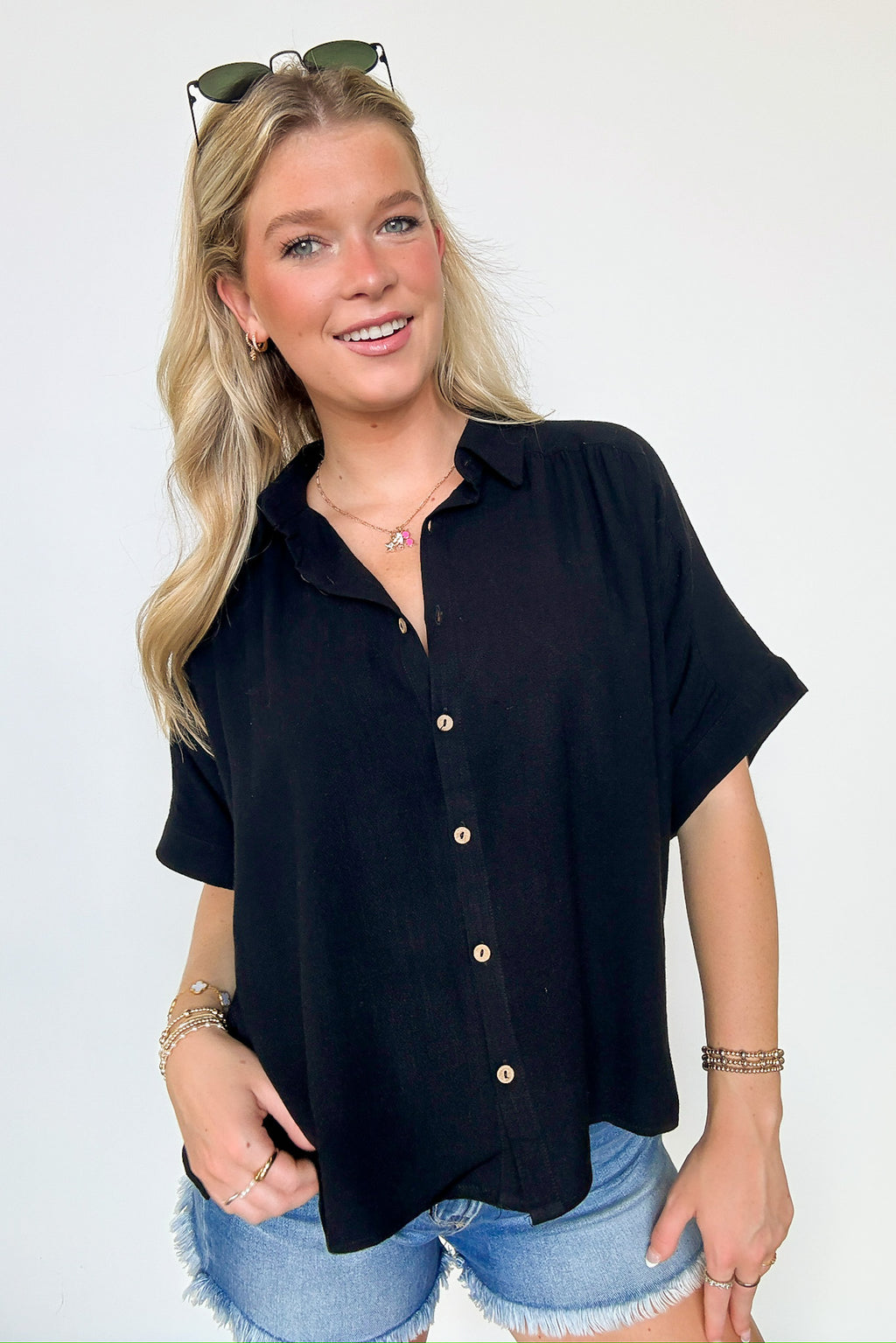 Elevated Decision Linen Button Down Top - FINAL SALE - Madison and Mallory
