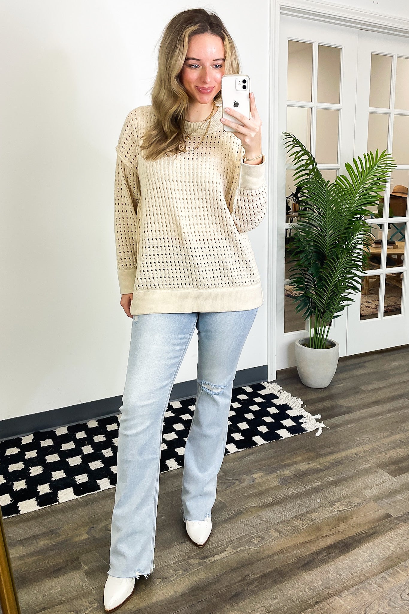 Serena Open Knit Sweater - Madison and Mallory