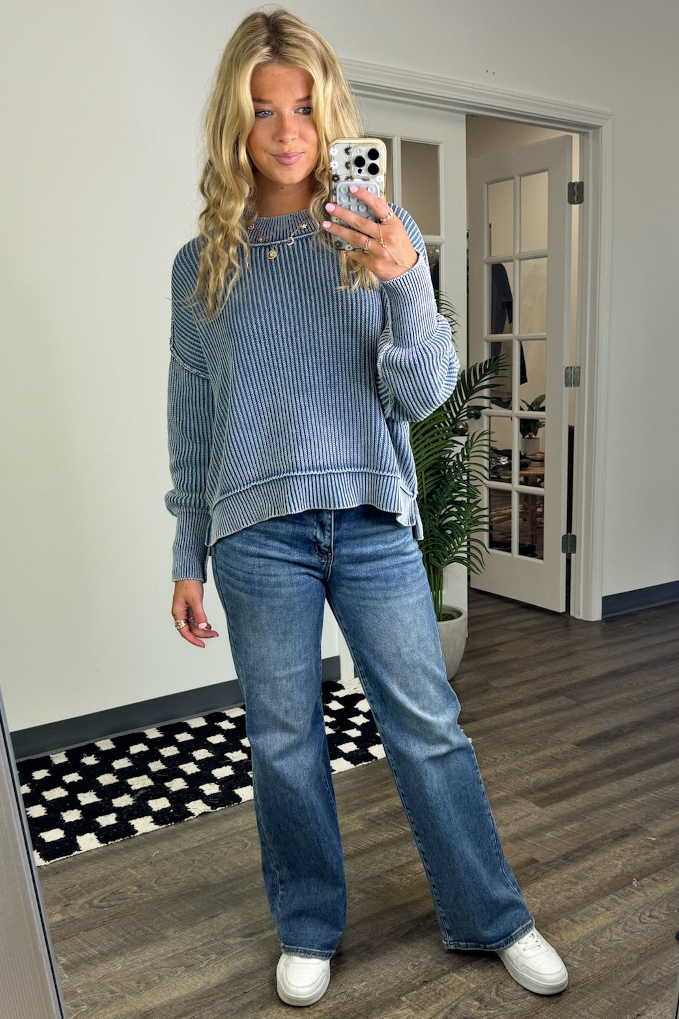  Tara Washed Side Slit Knit Sweater - BACK IN STOCK - Madison and Mallory