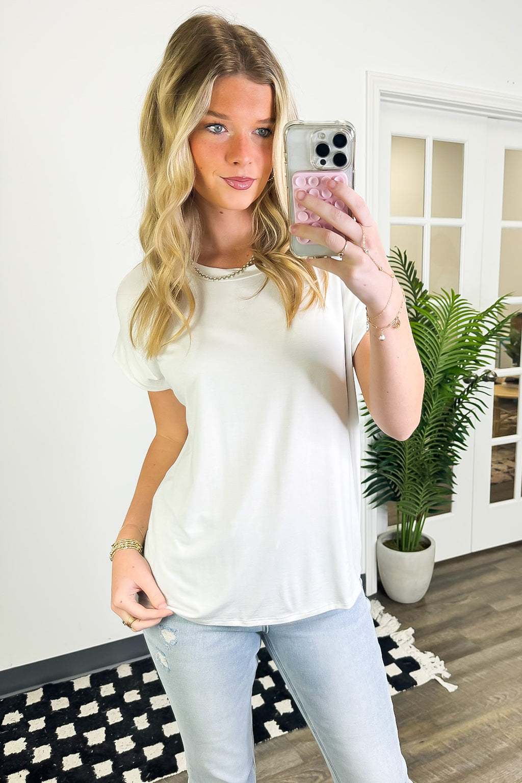 Camielle Round Neck Short Sleeve Top - FINAL SALE - Madison and Mallory