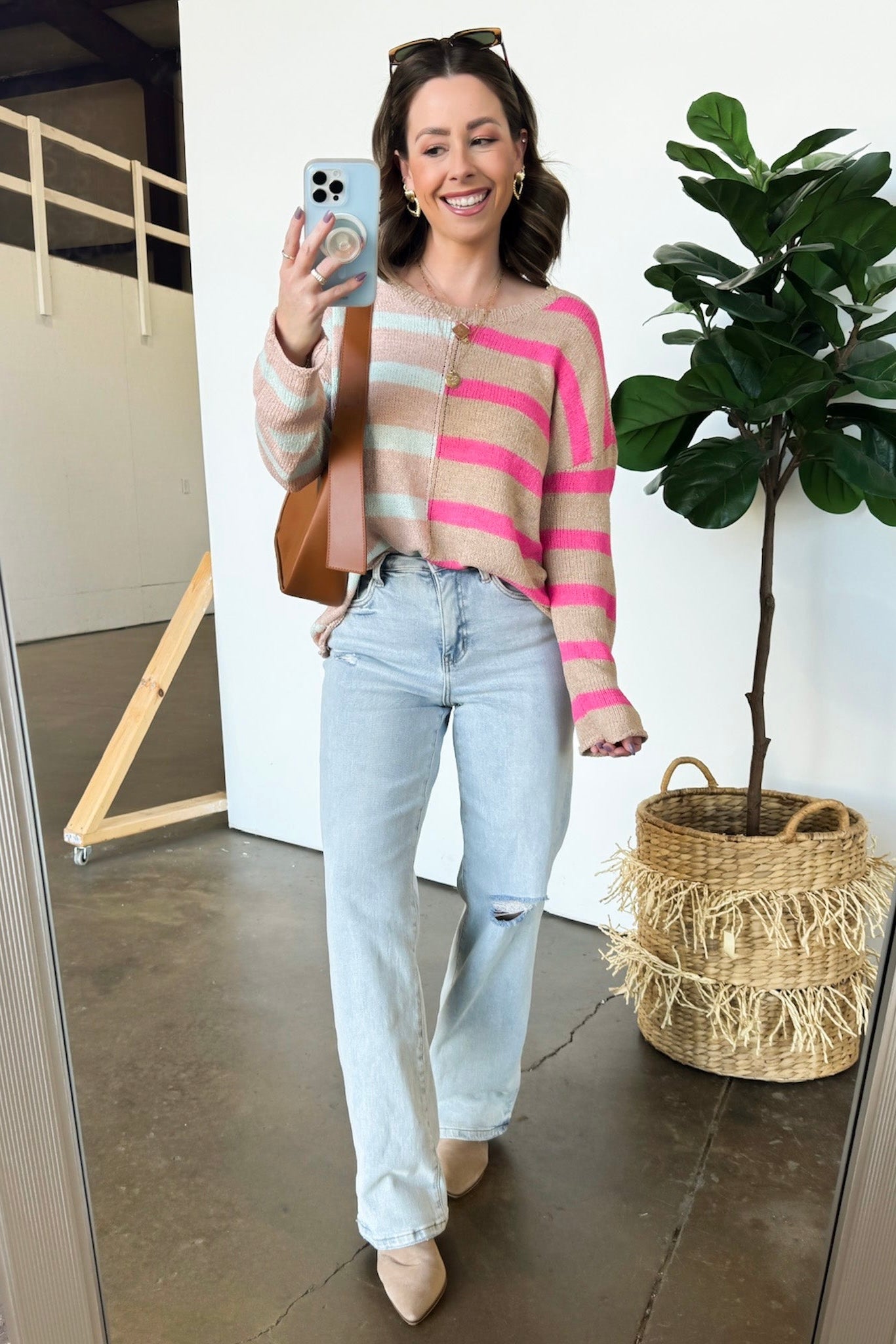  Simple Endeavor Color Block Striped Knit Sweater - Madison and Mallory