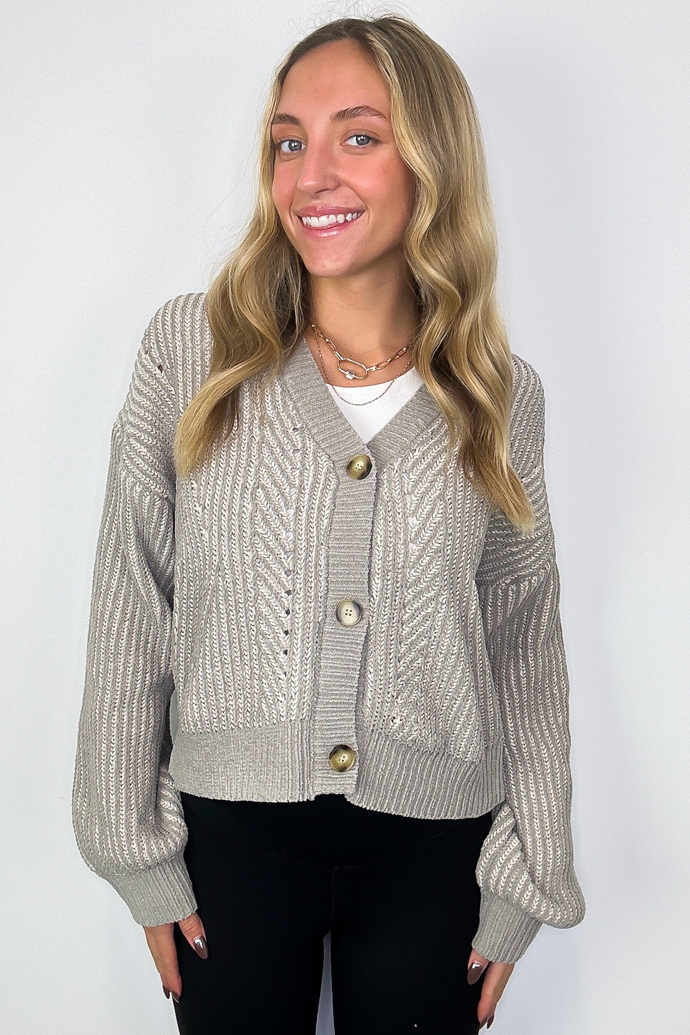 Signature Sunday Two Tone Button Down Cardigan - Madison and Mallory