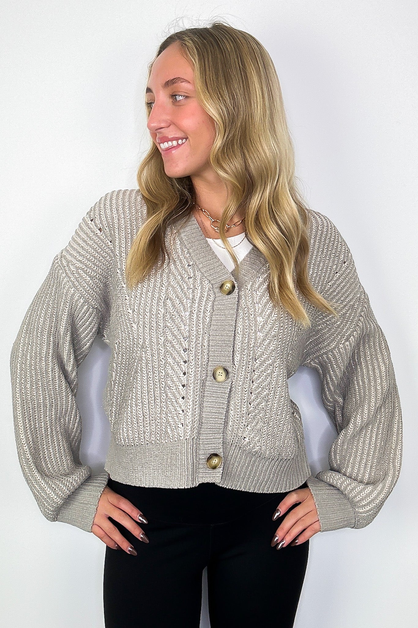 Signature Sunday Two Tone Button Down Cardigan - Madison and Mallory