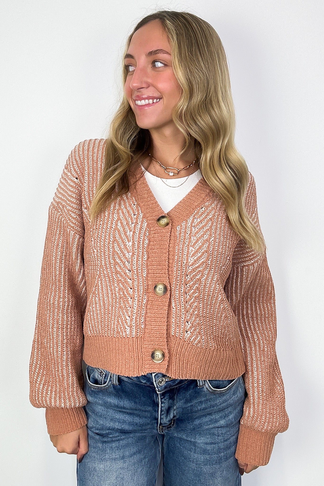 Signature Sunday Two Tone Button Down Cardigan - Madison and Mallory