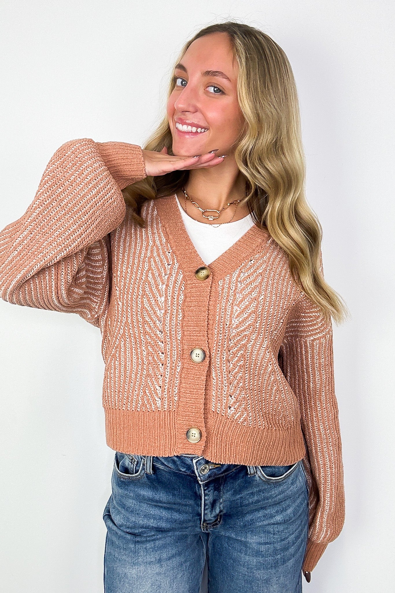 Signature Sunday Two Tone Button Down Cardigan - Madison and Mallory