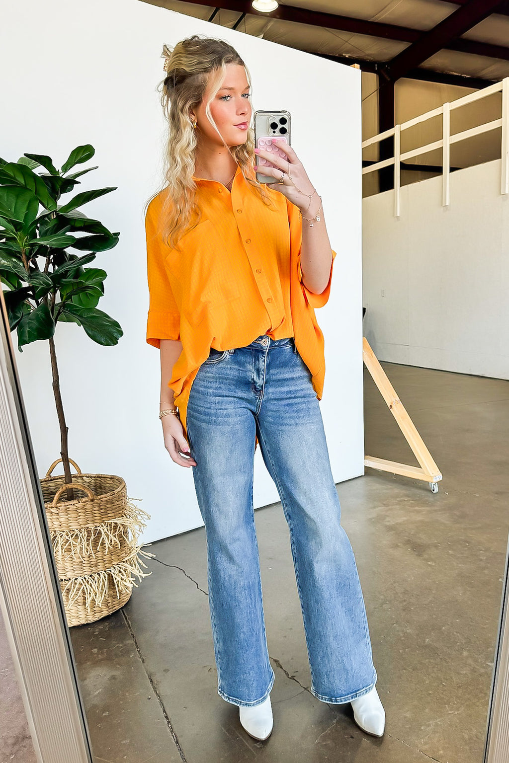Ayla Textured Knit Button Down Top - FINAL SALE - Madison and Mallory