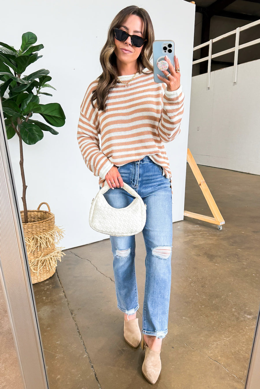 So Classic Striped Relaxed Knit Pullover - Madison and Mallory