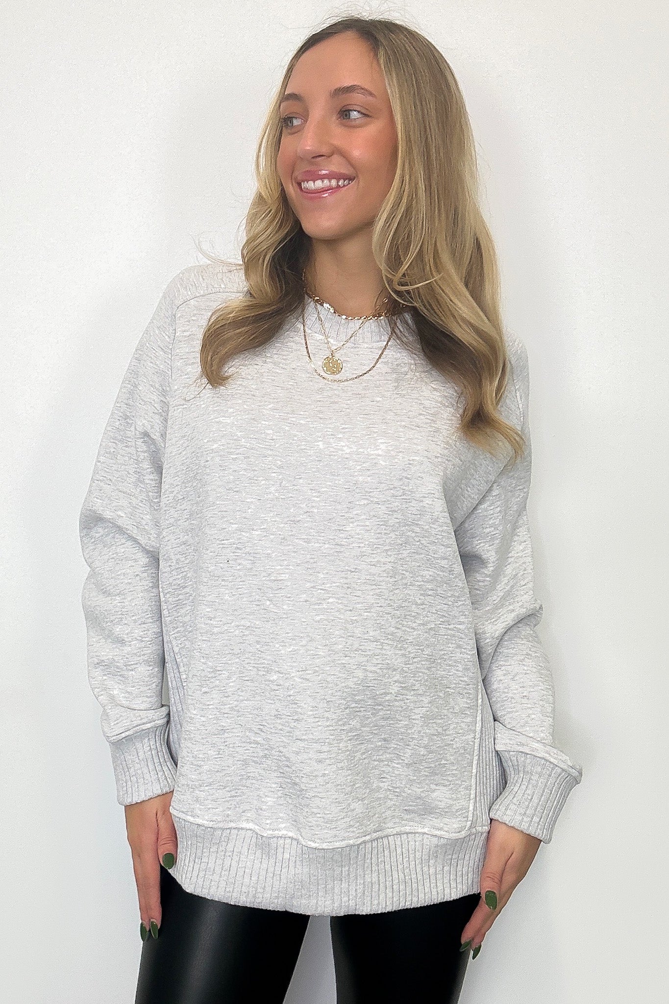 Heather Gray / S Soft Spirit French Terry Crewneck Sweatshirt - FINAL SALE - Madison and Mallory