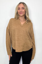Modern Muse Notch V-Neck Top - FINAL SALE - Madison and Mallory
