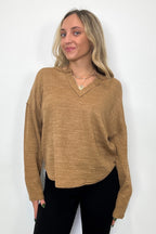 Modern Muse Notch V-Neck Top - FINAL SALE - Madison and Mallory