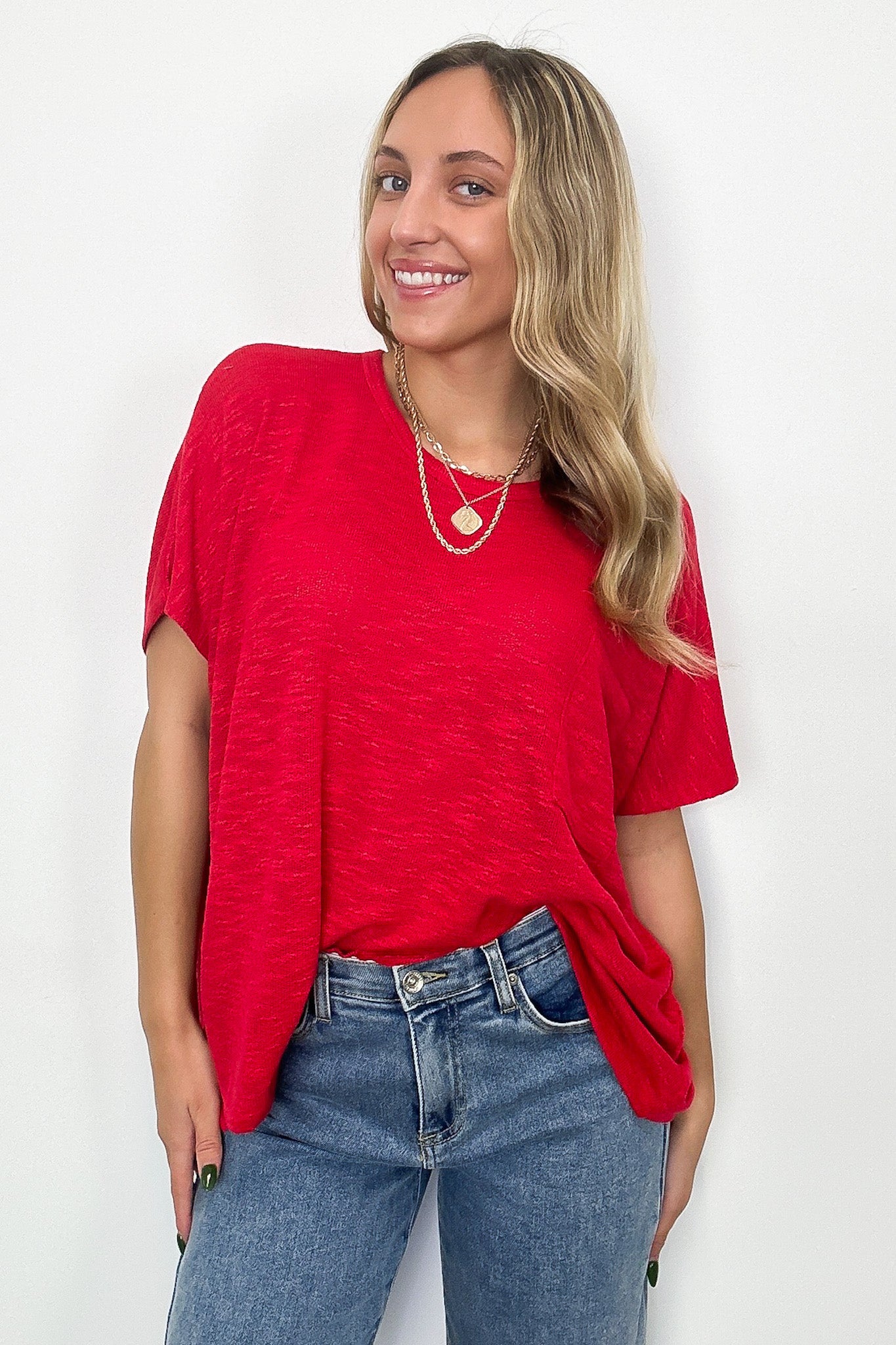 Ruby / SM Zen Zone Oversized Knit Pocket Top - BACK IN STOCK - Madison and Mallory