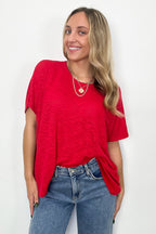 Ruby / SM Zen Zone Oversized Semi-Sheer Knit Pocket Top - Madison and Mallory