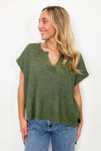 Necessary Charm V-Neck Side Slit Knit Top - BACK IN STOCK - Madison and Mallory
