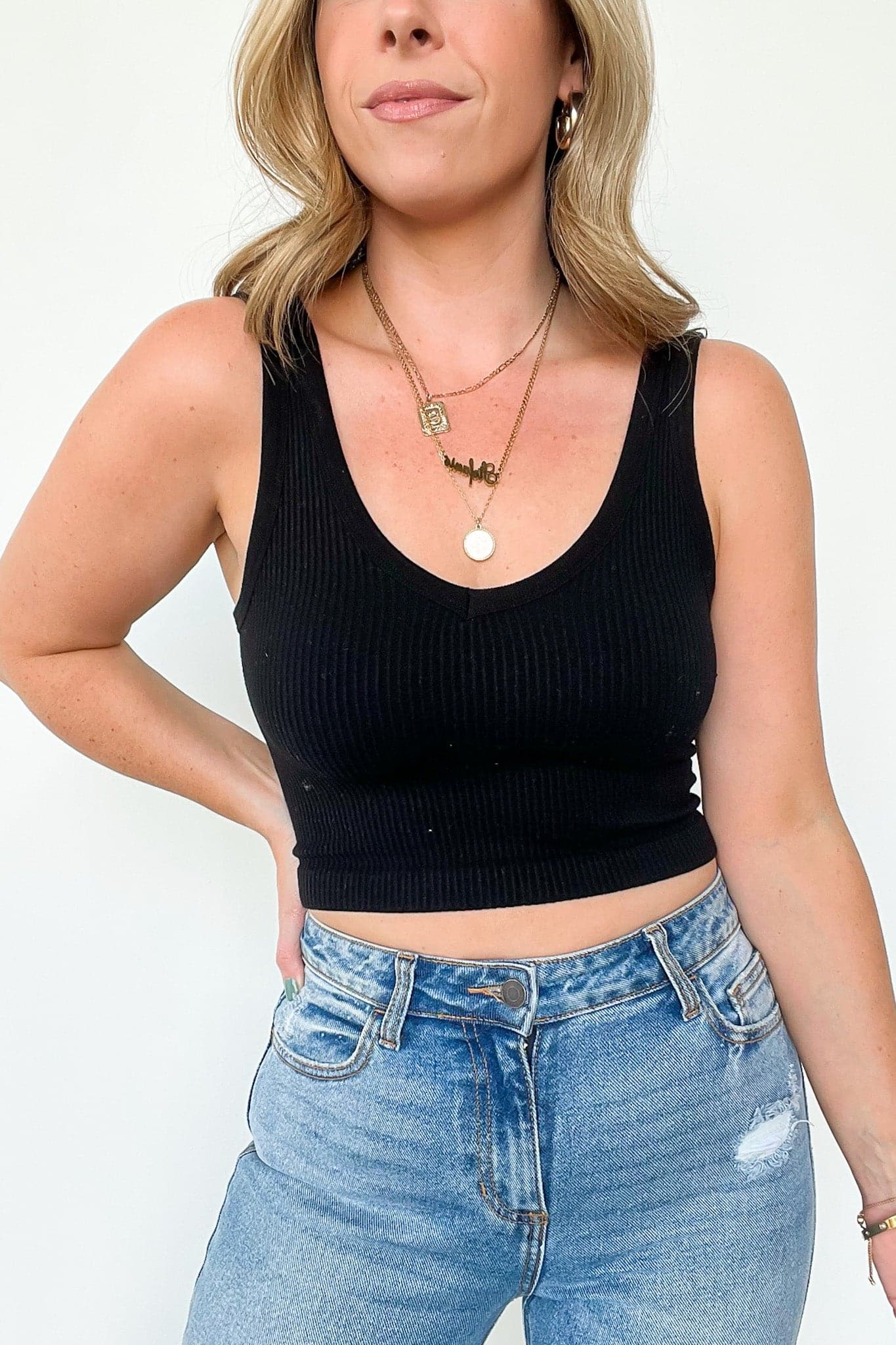  Alenah Seamless Ribbed Tank Bra Top - FINAL SALE - Madison and Mallory