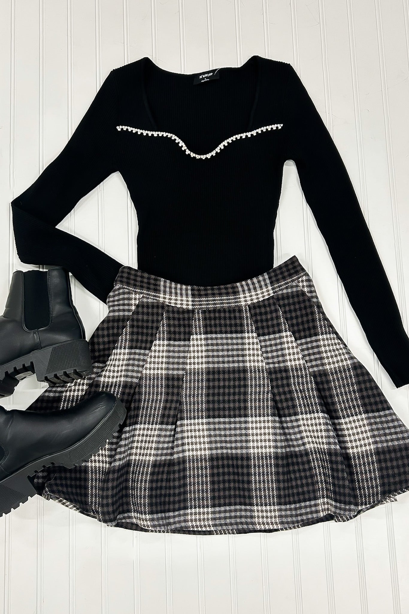 Posh idea Plaid Pleated Skirt - Madison and Mallory