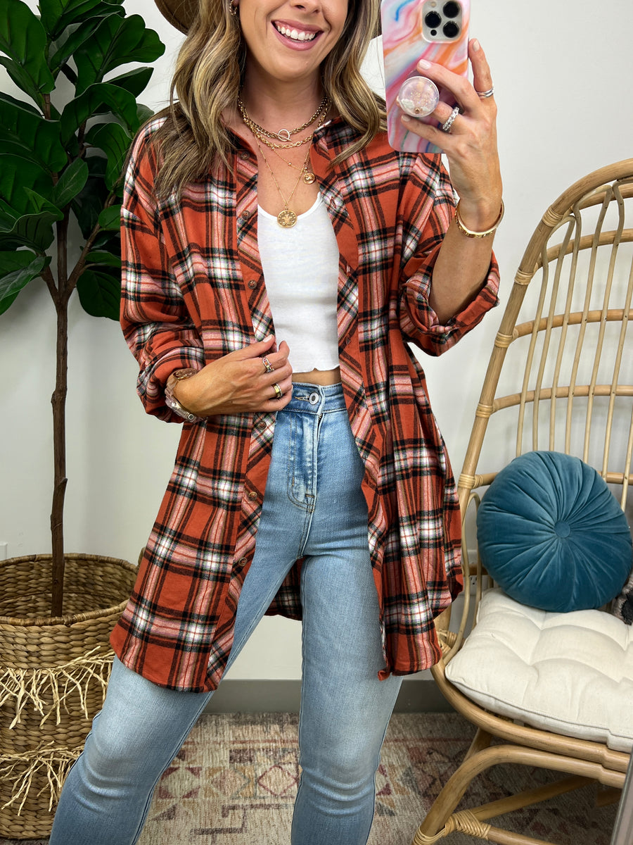  Tenya Oversized Plaid Button Down - FINAL SALE - Madison and Mallory