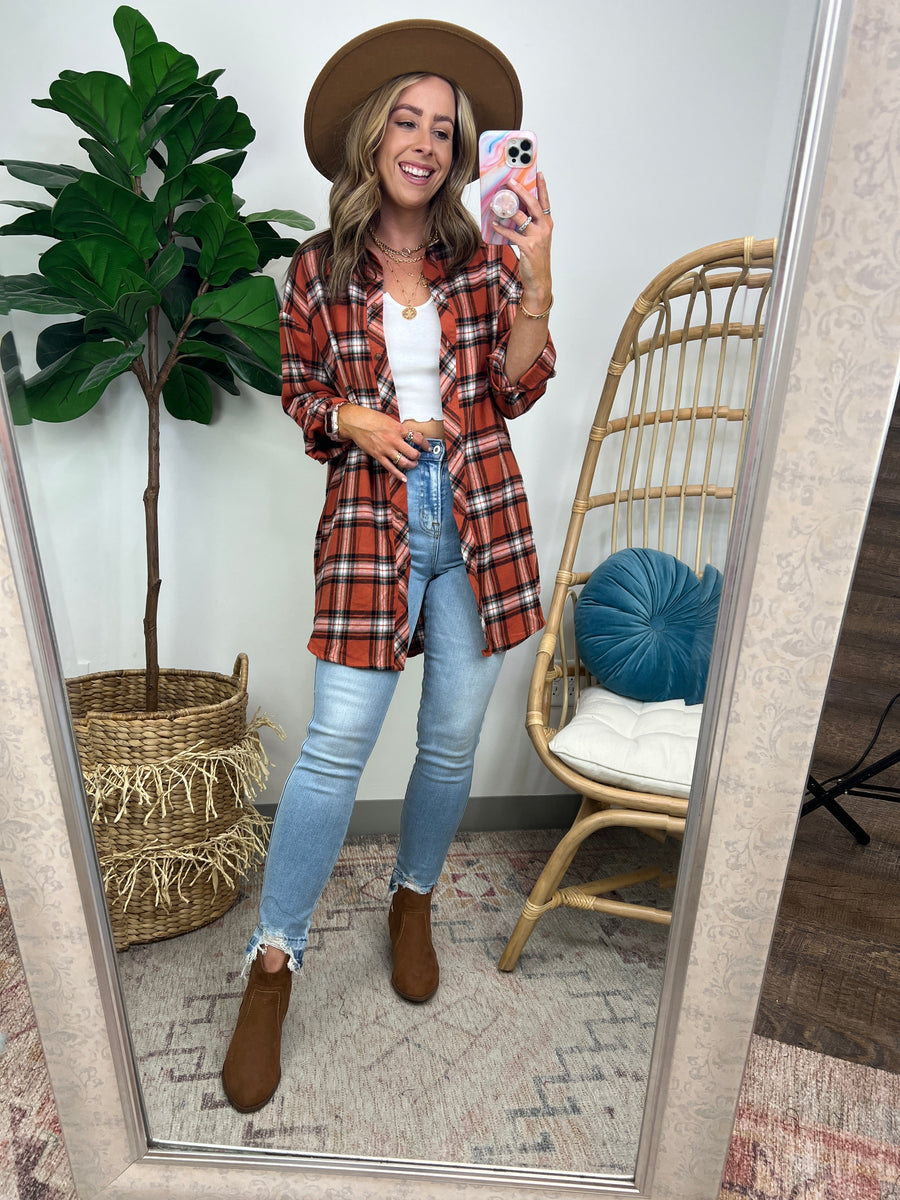  Tenya Oversized Plaid Button Down - FINAL SALE - Madison and Mallory