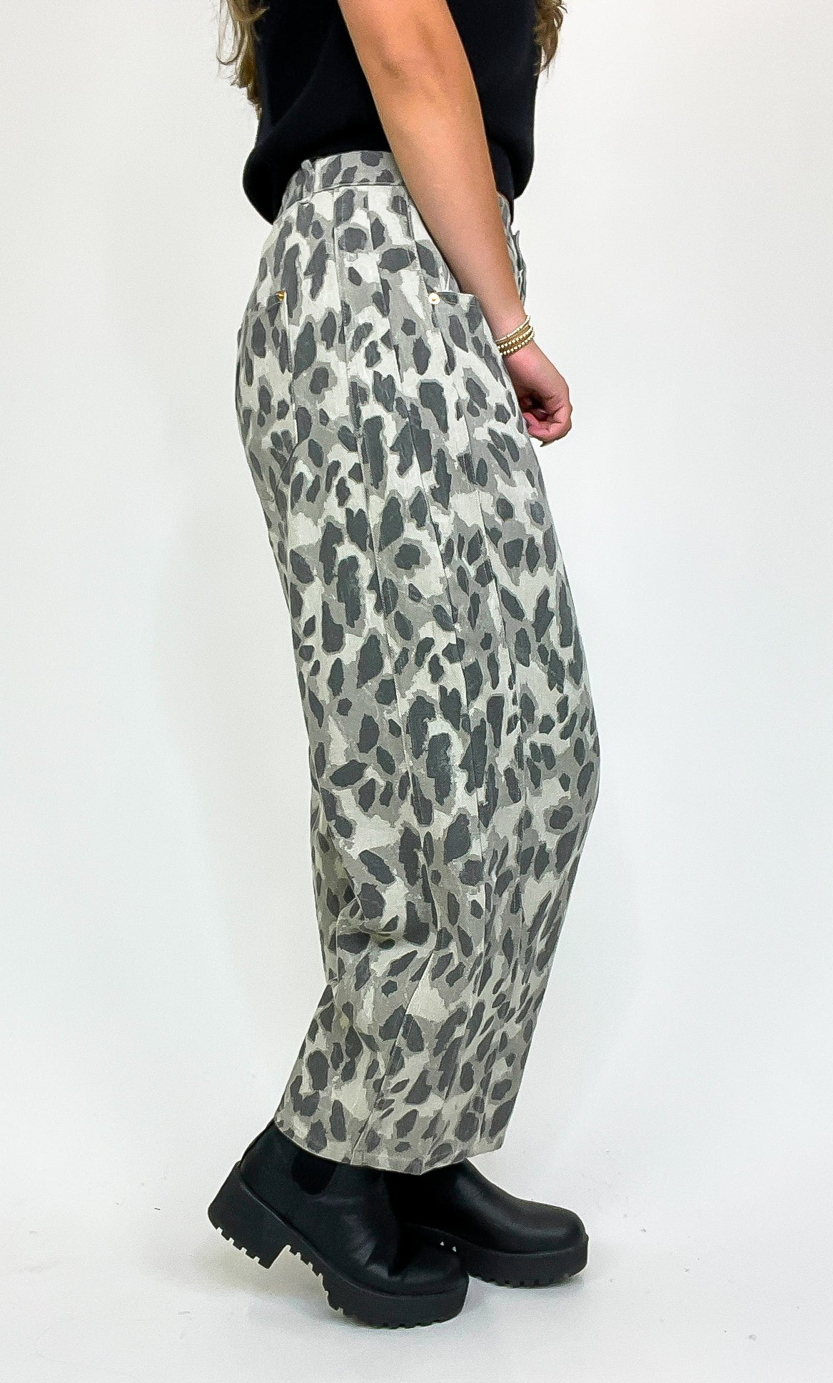 Bold Safari Barrel Wide Leg Animal Print Pants - FINAL SALE - Madison and Mallory