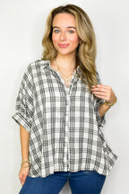 Zoe Plaid Dolman Sleeve Top - FINAL SALE - Madison and Mallory