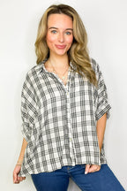 Zoe Plaid Dolman Sleeve Top - FINAL SALE - Madison and Mallory