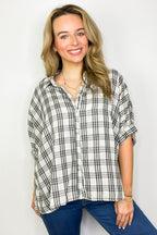 Zoe Plaid Dolman Sleeve Top - FINAL SALE - Madison and Mallory