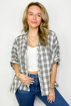 Zoe Plaid Dolman Sleeve Top - FINAL SALE - Madison and Mallory