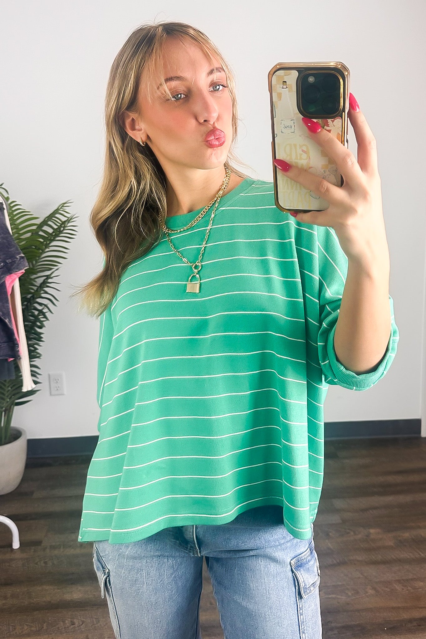 Line by Line Striped Dolman Knit Top - - Madison and Mallory
