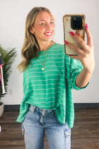 Line by Line Striped Dolman Knit Top - - Madison and Mallory