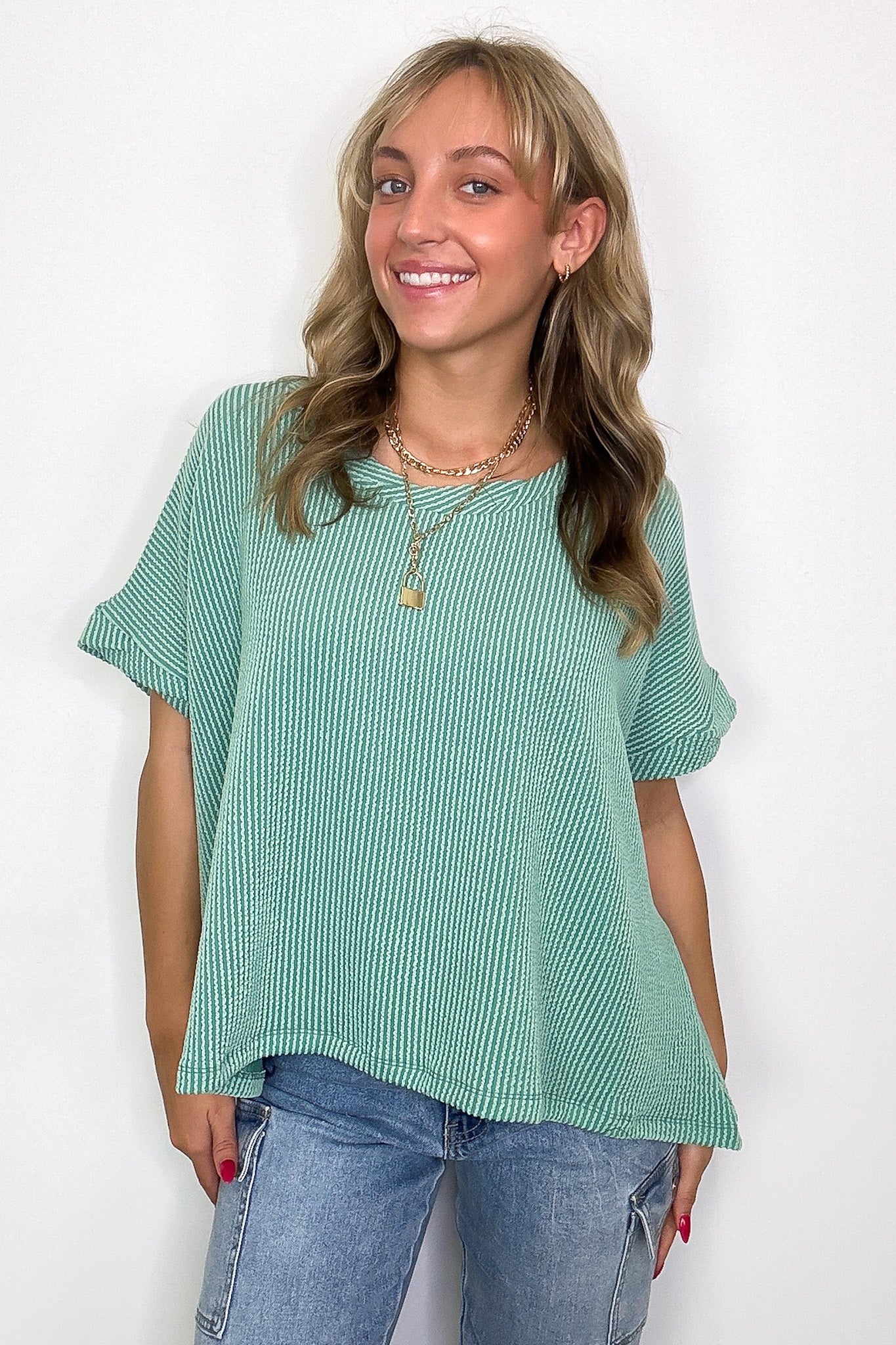 Adriano Rib Knit Twist Sleeve Top - BACK IN STOCK - Madison and Mallory