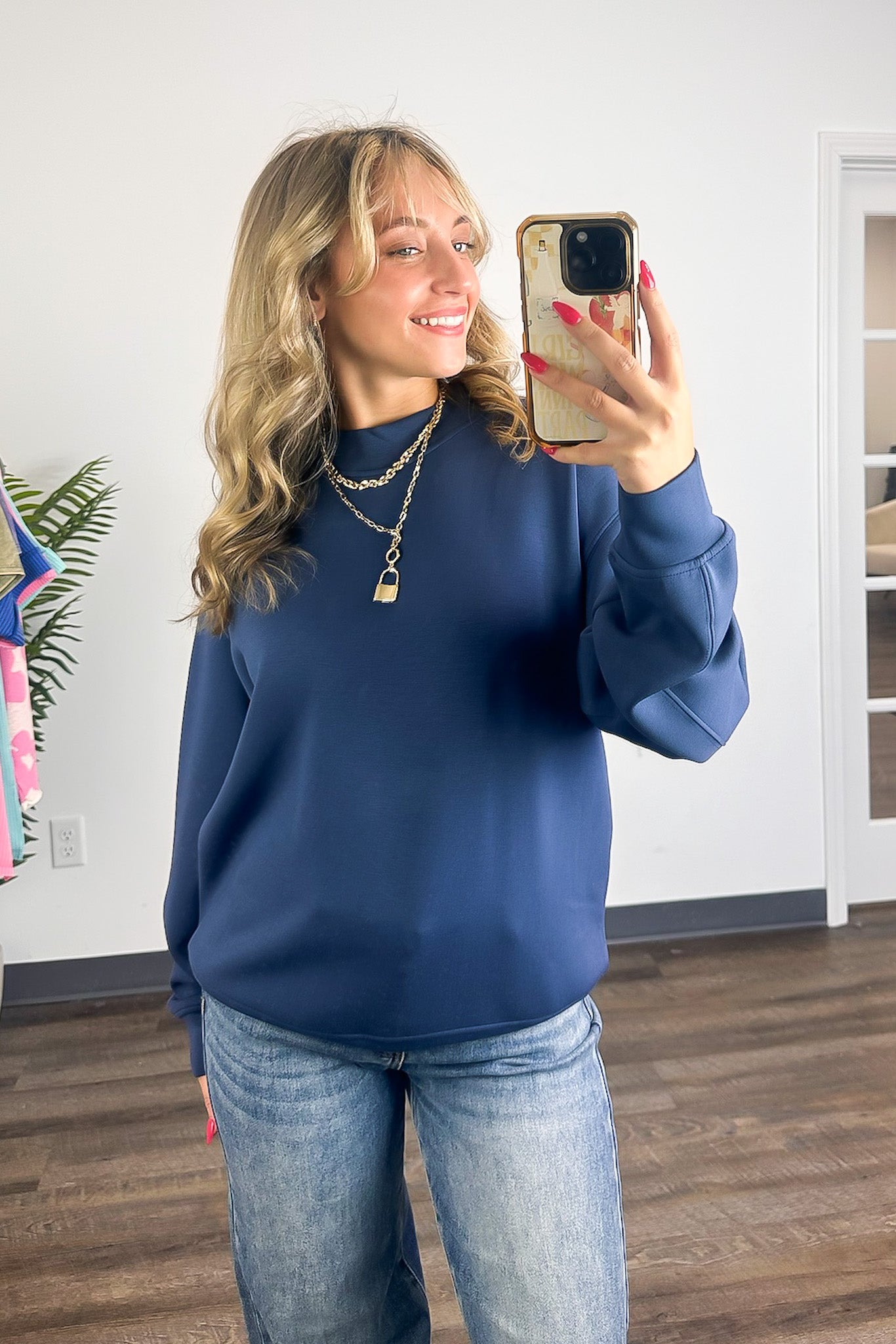 Kennedy Scuba Mock Neck Pullover - Madison and Mallory