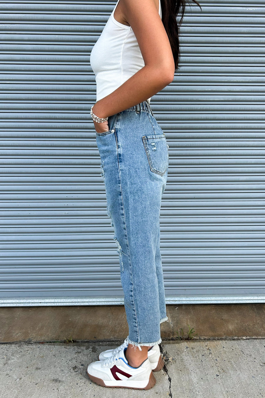  Mykala Distressed Straight Leg Jeans - Madison and Mallory