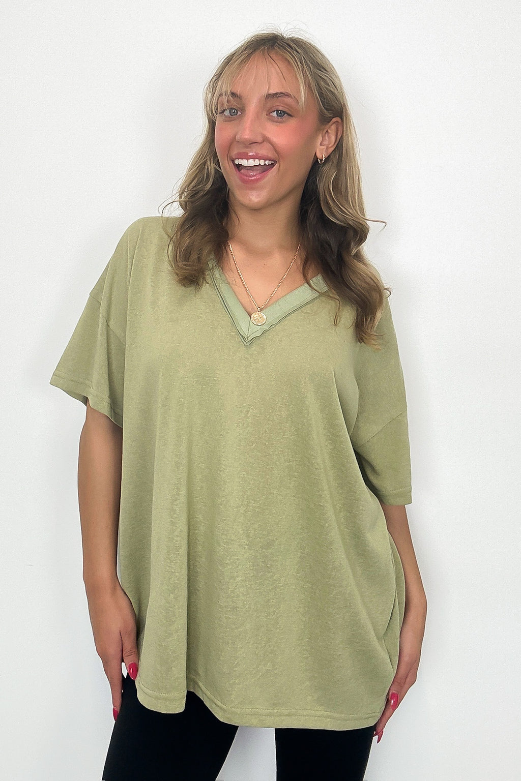 Dried Moss / S Free Spirit Stone Washed Tee - BACK IN STONE - Madison and Mallory